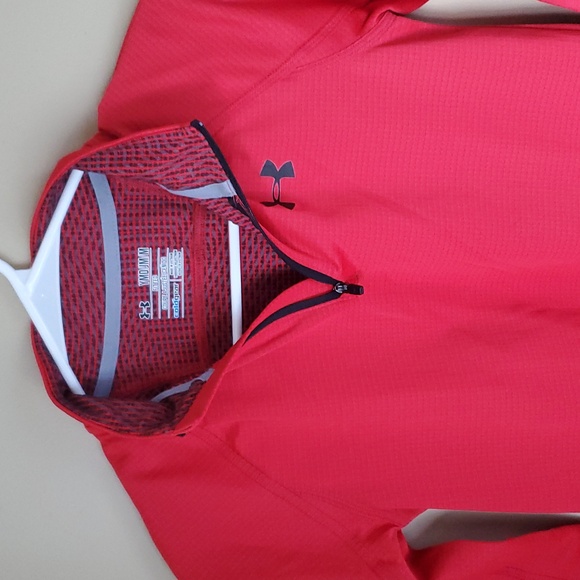 Under Armour red half zip long sleeve - Picture 3 of 10